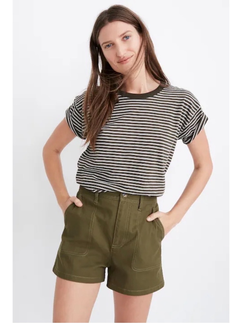 NWT Madewell Women's Olive Green Camp Shorts - Size XXS